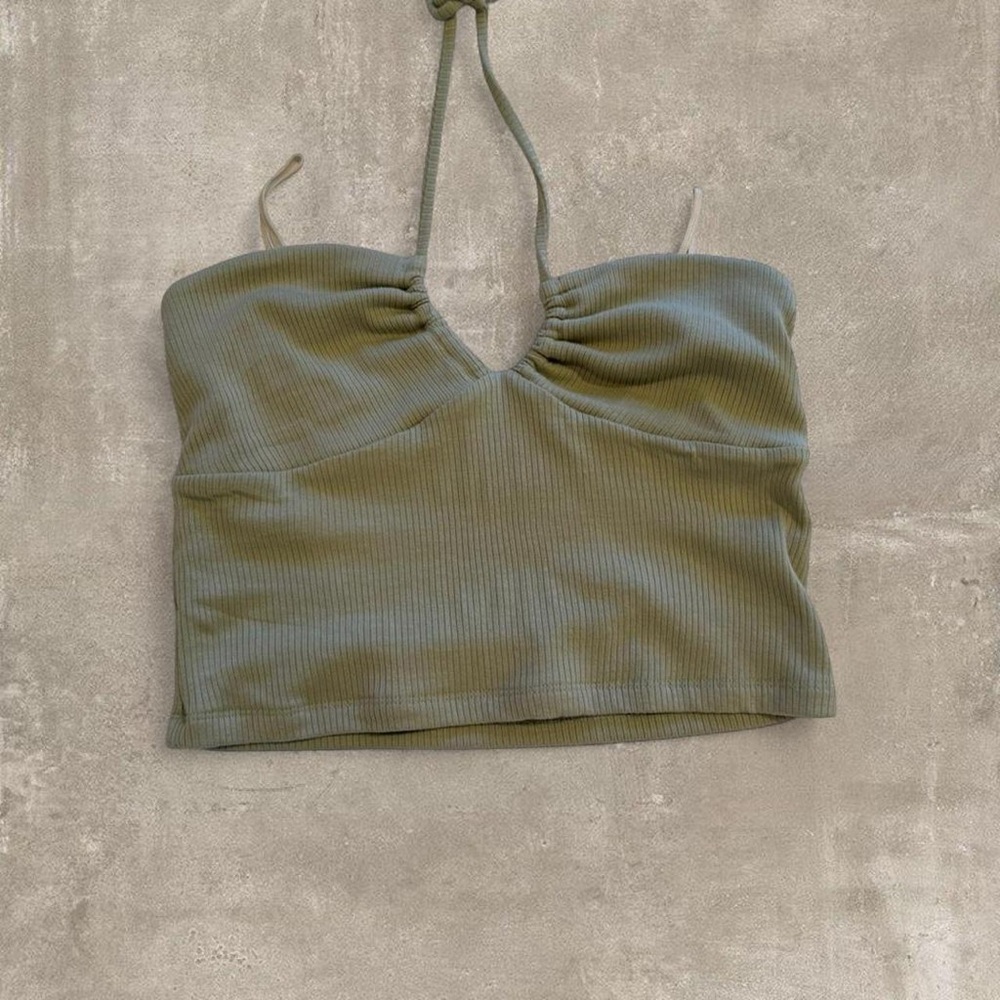 Wilfred Olive Ribbed Crop Top